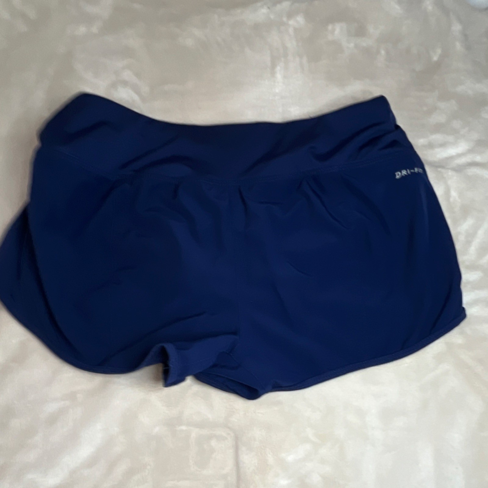 Nike Dri-FIT Women's Blue Athletic Shorts Breathable Solid Fit Running Gym