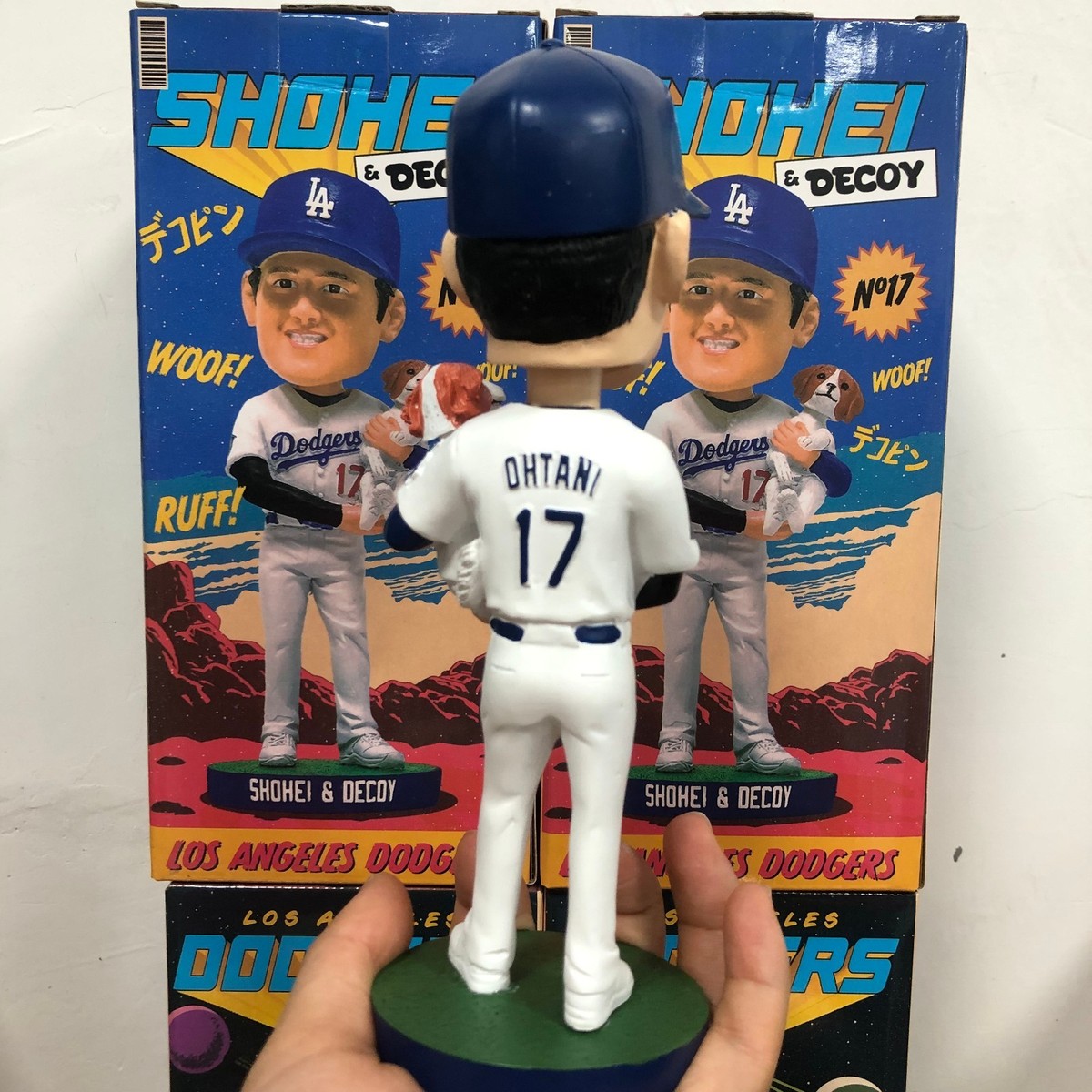 White SHOHEI OHTANI & DECOY Bobblehead Los Angeles Dodgers 8