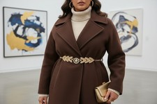 Women Gold Metal Arrowhead Waistband Pool Beach Belt Lion Head Coin Charm M L XL