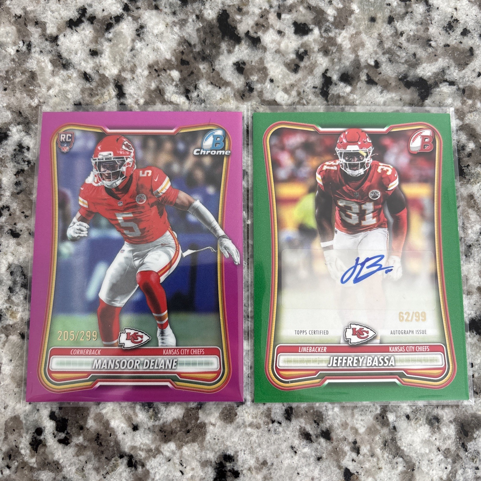 2026 Bowman Jeffrey Bassa Rookie Auto /99 & Mansoor Delane /299 Chiefs!