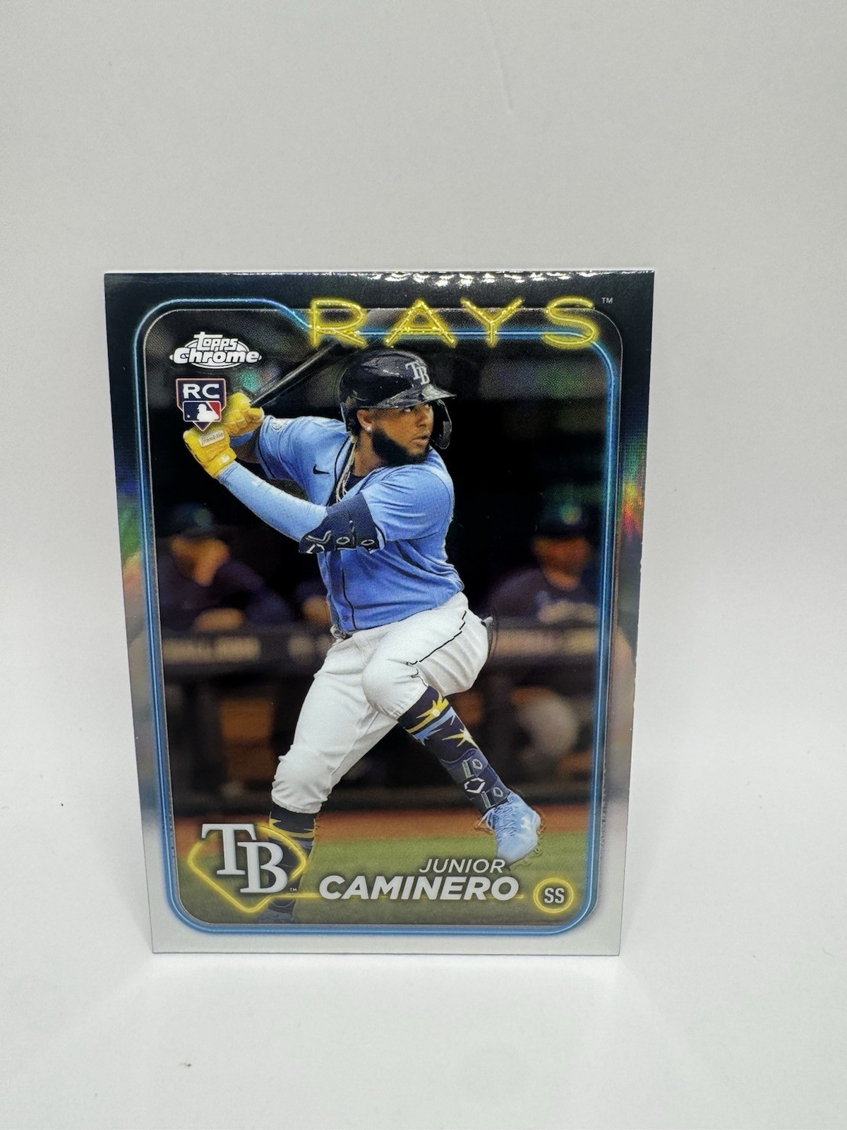 2024 Topps Chrome Junior Caminero Refractor Rookie Card #213 Tampa Bay Rays