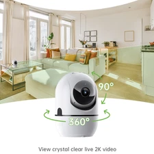 2K WiFi PTZ Indoor Security Cam AI Human Detect Auto Track 2-Way Talk TF/Cloud