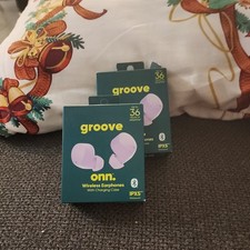 Onn. Groove Unisex Wireless Waterproof Bluetooth Earbuds w/ Charging Case New