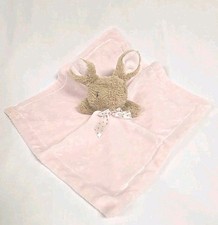 Dan Dee Pink Bunny Security Blanket Baby Lovey Plush Rattle Dot Bow MTY 12"