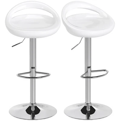 HOMCOM Lot de 2 tabourets de bar 46x41x96cm Blanc - Photo 1/4