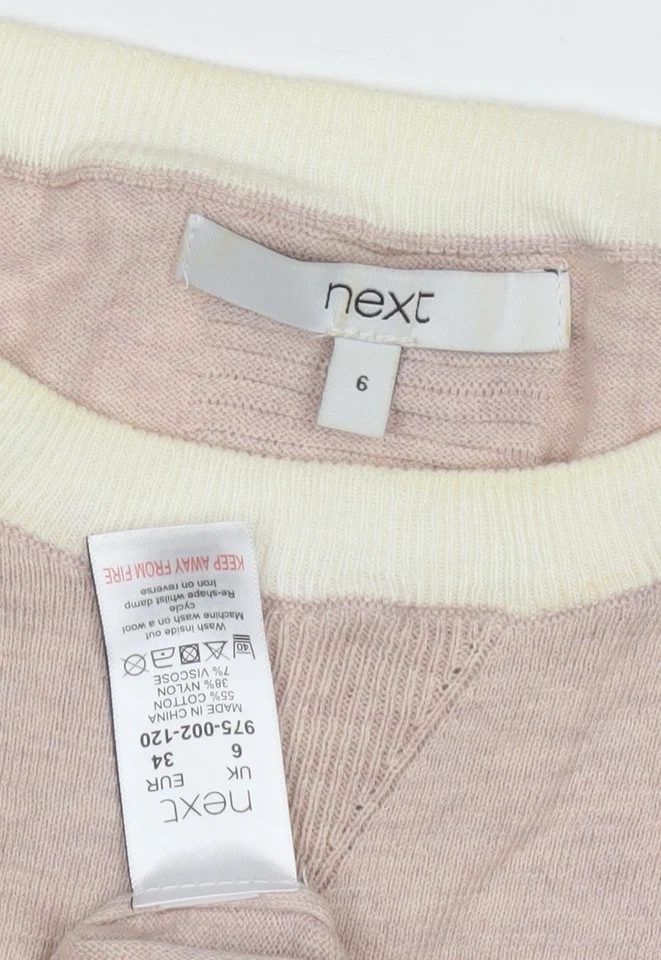 Next Women's Pink Crew Neck Jumper, Size 6 - Image 3 of 4