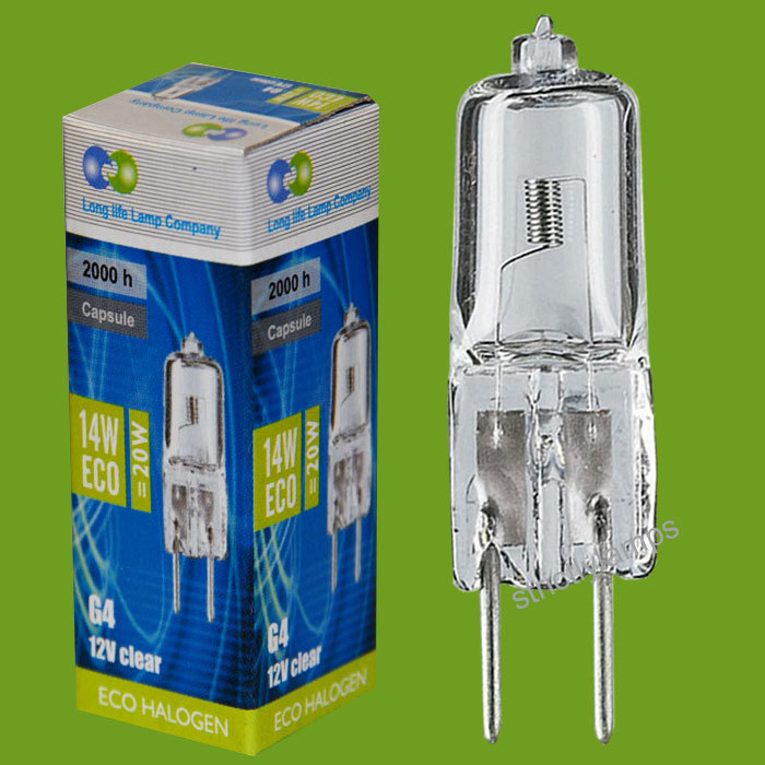 5 X G4 Halogen Energy Saving 14W = 20W Equivalent Light Bulbs 12V Eco Bulbs