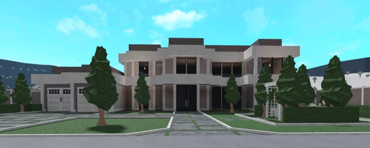 Custom Roblox Bloxburg House Build! Very Big Mansion