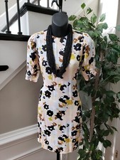 Loft Womens Multicolor Floral Rayon Crew Neck Short Sleeve Knee Length Dress 00P