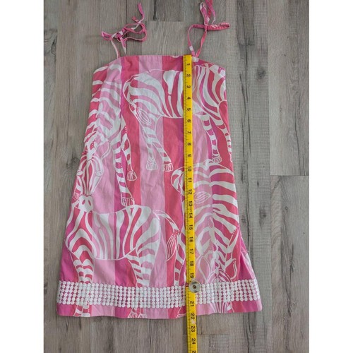 Lilly Pulitzer Vintage White Label El Casa Loco Pink Zebra Print Dress, 8Y (k9) - Picture 8 of 8