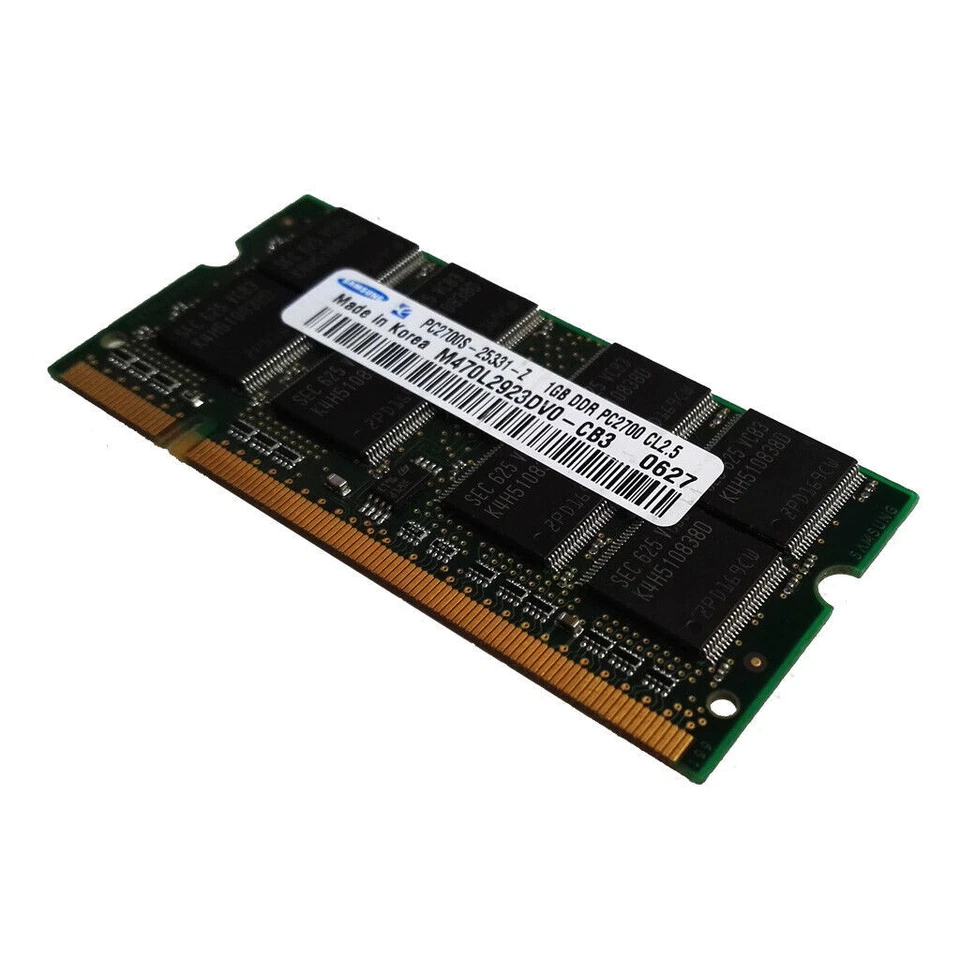 Original Samsung 1GB DDR PC2700S-25331 Sodimm 333MHz Memory RAM M470L2923DV0-CB3 - Image 4 of 4