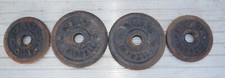 Vintage Billard 3lb 5 lb. Cast Iron Standard Weight Plates-Lot of 4-Made in USA