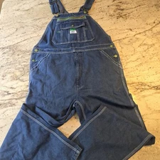 Vtg Liberty Men's Bib Overalls 36 X 31 Blue Cotton Carpenter  Jean No Size Tag