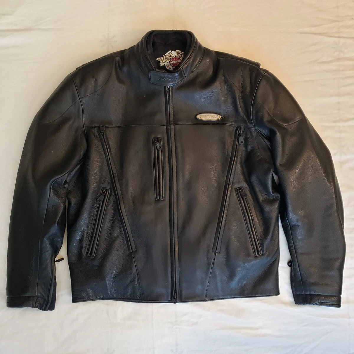Harley Davidson FXRG Motorcycle Leather Jacket Mens Large Chest 42