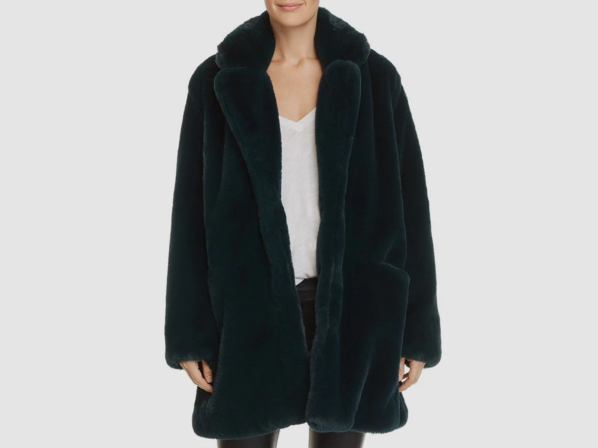 Apparis sophie faux fur coat black 2025