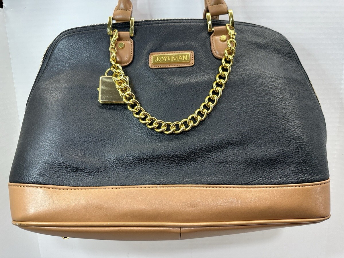 Joy & Iman brown leather organizer backpack New Joy & Iman Teal Leather Tote Bag with removable insert  main image 2