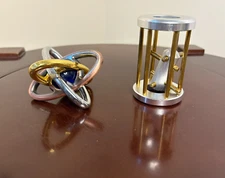 Lot of 2 Brain Teaser Metal Puzzles EZ Atom & Man the Torpedo Challenging 3D