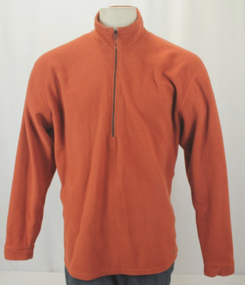 SIMMS OUTDOOR GEAR BURNT ORANGE FLEECE 1/2 ZIP PULLOVER SIZE L VGC!