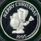 1995 EnviroMint Peanuts 45th Silver Christmas Ornament - Snoopy - ✪COINGIANTS✪