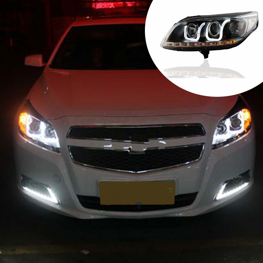 Spec-D Tuning LED Black Smoke Projector Headlights w/Switchback