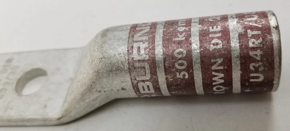 6 BURNDY YA342N 2-Hole Lug Copper Compression Connector Straight 500 KCMIL NEW - Image 3 of 4