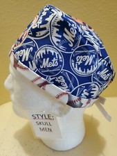 New York Mets MLB Men's Skull/Chemo Surgical Scrub Hat/Cap Handmade