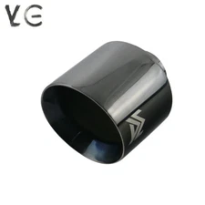 Universal 2.5'' ID 5'' OD Exhaust Tip Muffler Black Tip Double Wall 5.9'' Length
