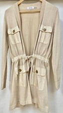 Calvin Klein Beige Dress With Large Gold Tone Buttons. Size SP.