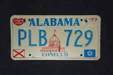 1977 CONECUH Alabama State CAPITOL Building Heart of Dixie License Plate