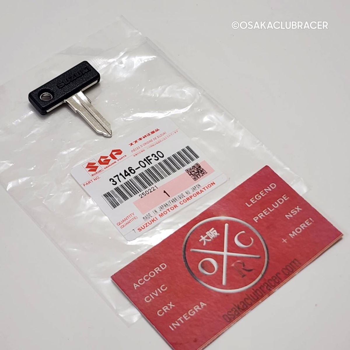 Genuine OEM SUZUKI Motorcycle Key Blank TYPE F A126 37146-01F30 DR