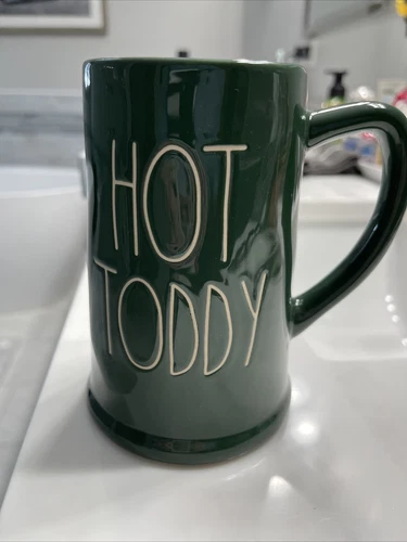 Rae Dunn HOT TODDY Green Mug Cup Coffee Tea by Magenta Artisan Collection 