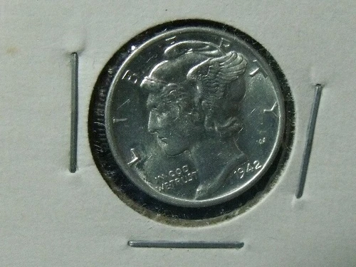 MERCURY HEAD DIME, 1942-PHILADELPHIA, UNCIRCULATED SHIPS FREE D-35