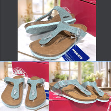 BIRKENSTOCK Girls Sandals Green Gizeh Cosmic Sparkle Size 30 US 12 - 12.5