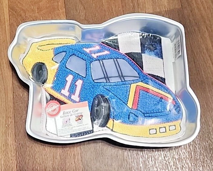 Wilton Race Car Shaped Cake Pan 2105-1350 from 1997 Vintage for Birthdays NASCAR