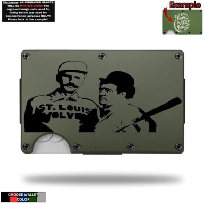Metal Wallet Minimalist Laser Engraved with Abbott and Costello
