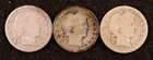 1904-O & 1905-S & 1915-S Barber Quarters - Set of 3 - Better Dates in Series