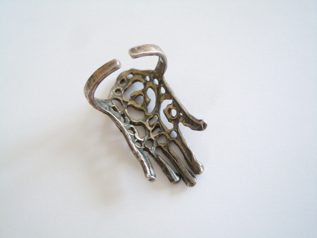 925 Silver Ring Motif Hand Openwork Pattern 6.2g … - image 8