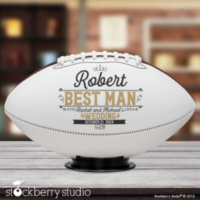 Best Man Proposal Football Gift for Wedding Party Customizable with Name