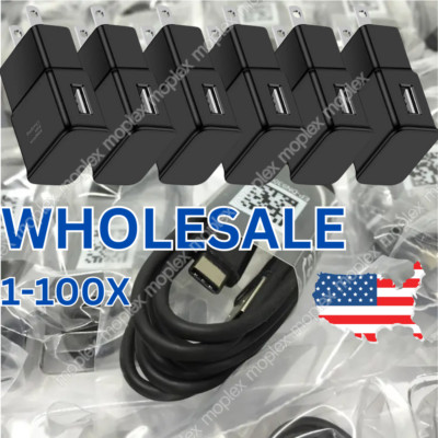 For Samsung Galaxy S10 S10e Plus Fast Charge Wall Adapter USB Type C Cable Lot