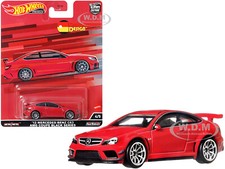 2012 MERCEDES C63 AMG COUPE BLACK SER. RED DIECAST MODEL CAR BY HOT WHEELS HCJ79