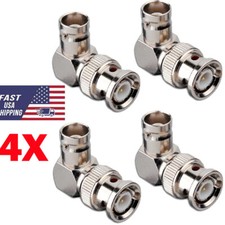 4Pcs BNC Right Angle Adapter Male To Female RF Coax Cable Adapters