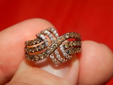 2Ct Simulated White Chocolate Diamond Engagement Ring Rose Gold Plated Silver