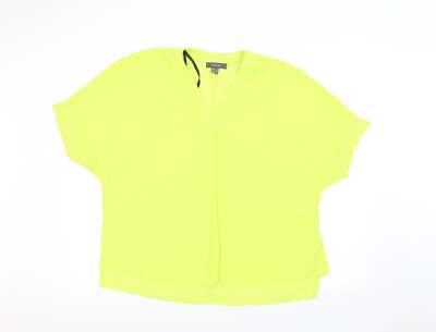Primark Damen gelb Polyestermischung T-Shirt Größe 14