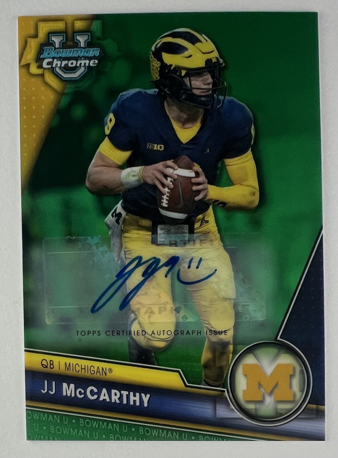 J.J. McCarthy 2023 Bowman Chrome U AUTO /99 #124 Wolverines Vikings🔥🔥