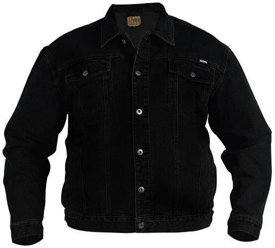 Duke London, camicia denim da uomo, a maniche lunghe, effetto sbiadito Black XXX-Large/135 cm- 140 cm