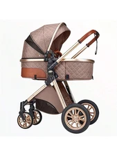 2-in-1 High Landscape Baby Stroller Foldable Bidirectional Shock-Absorbing