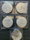Lot of 5 - 1 Troy oz legendary warriors Design .999 Fine Silver Round