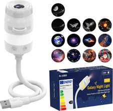2 in 1 Galaxy Projector Night Light, Plug and Play HD Star Projector