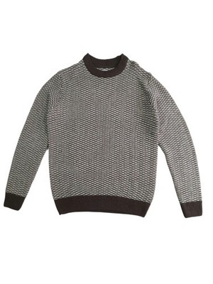Percival 356 Crossby Crew Knitted Jumper Mens Size Small Chunky Knit Brown BNWT