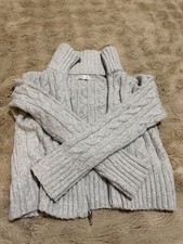 Hollister Womens Gray Zip Up Wool Turtleneck ...